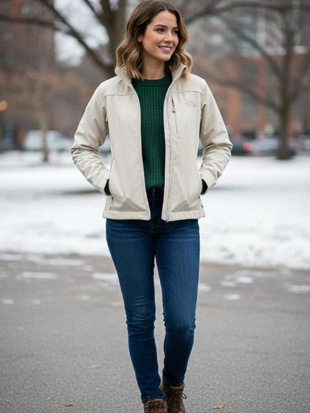 New The North Face Women’s Apex Bionic SoftShell Jacket In Moonlight Ivory